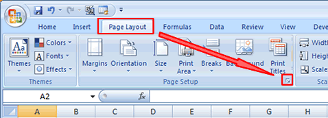 Excel 2007 Page Setup