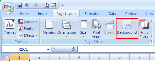 Add Background Image in Excel 2007