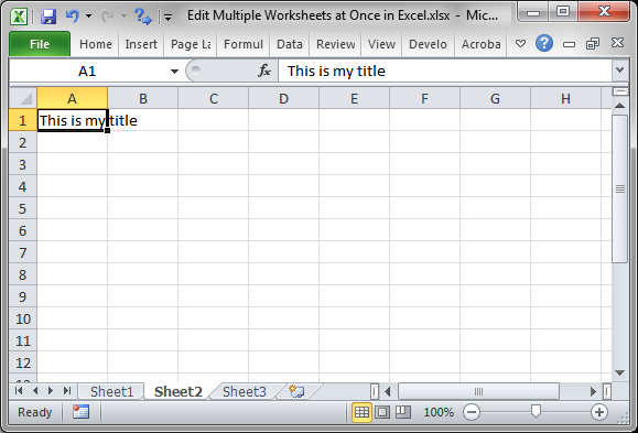 How To Edit Multiple Worksheets In Excel