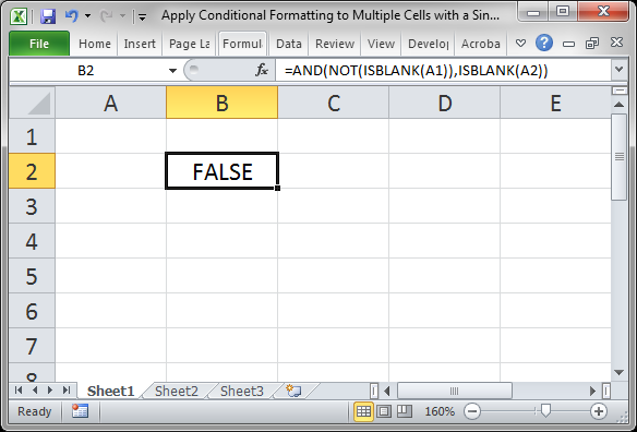 Apply Conditional Formatting to Multiple Cells with a Single Formula