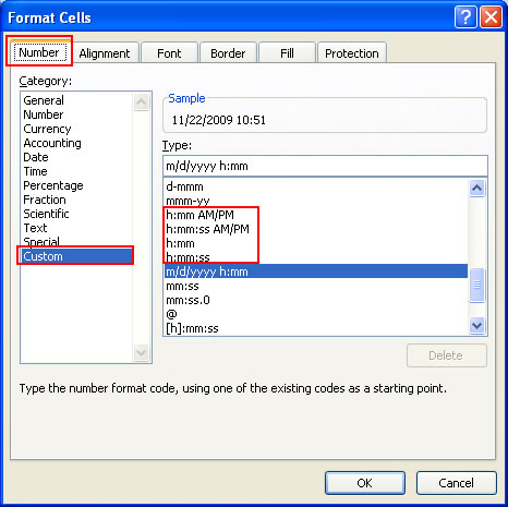 Format Cells Window Excel 2007