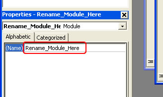 Rename Module in Excel